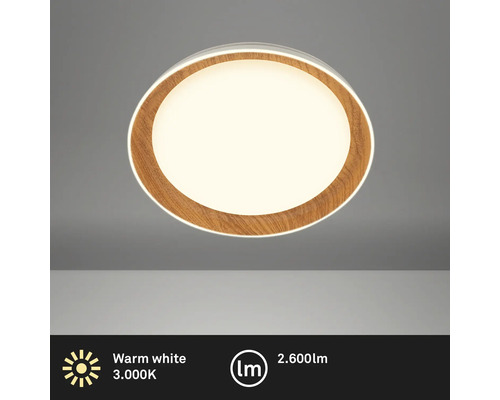 Runde LED Deckenleuchte mit Holzdekor