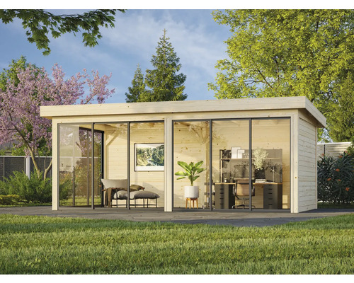 Pavillon Palmako Lenna Slide Plus 16,6 m² Set 702 588 x 300 cm natur