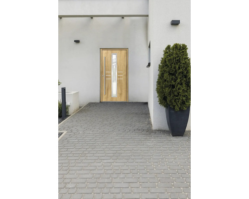 Eingangsbereich eines Hauses mit Haustür mit Glaseinsatz