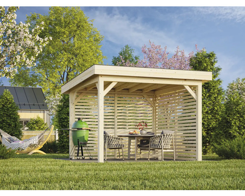 Pavillon Palmako Lenna 8,3 m² Set 302 inkl. Lamellenwände 300 x 300 cm tauchimprägniert Pavillon Palmako Lenna 8,3 m² Set 302 inkl. Lamellenwände 300 x 300 cm tauchimprägniert