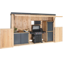 Grillhaus Konsta groß 337 x 95 cm natur