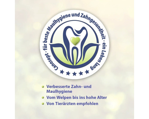 Canosept Siegel für verbesserte Zahn- und Maulhygiene, empfohlen von Tierärzten