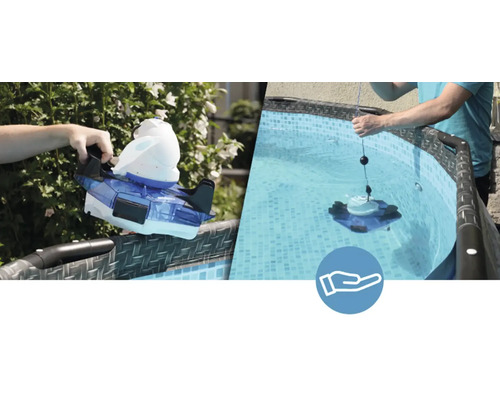 Automatische Poolreiniger werden in einen Pool eingesetzt