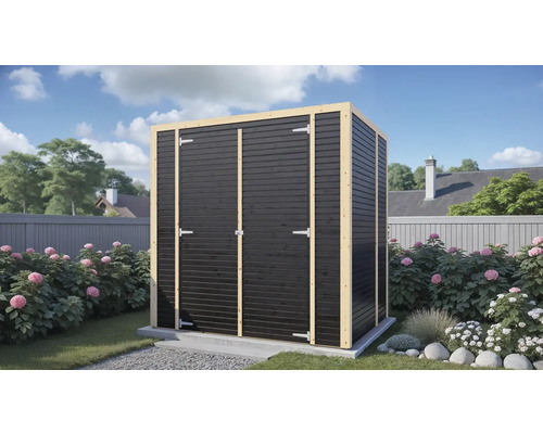 Gartenhaus Bertilo Cubico 2 Fineline 208 x 171 cm schwarz