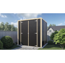 Gartenhaus Bertilo Cubico 3 Fineline 208 x 212 cm schwarz