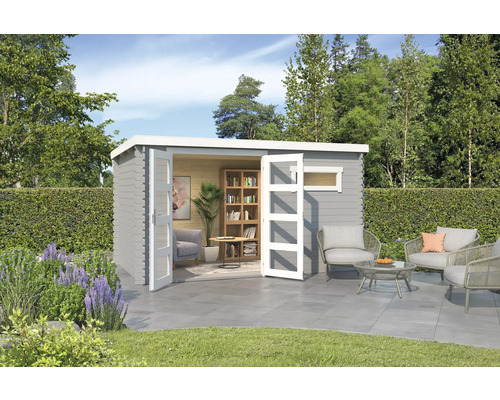 Gartenhaus Outdoor Life Augusta 400 x 254,9 cm hellgrau