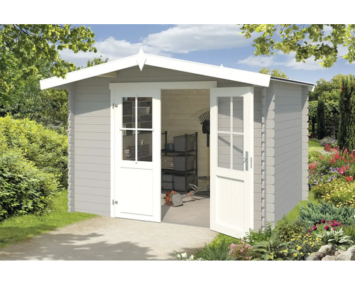 Gartenhaus Outdoor Life Baltimore 324 x 290 cm hellgrau