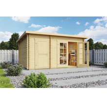 Gartenhaus aus Holz mit Doppeltür und Einzeltür