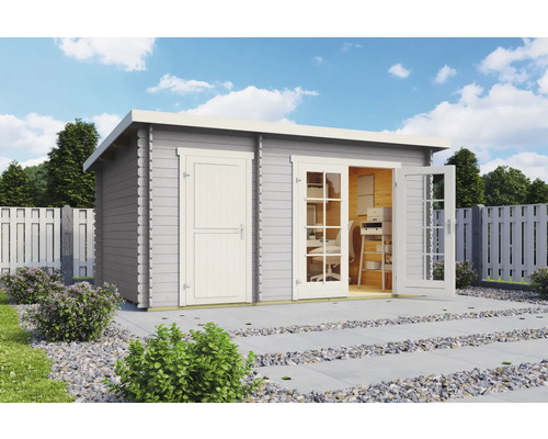 Gartenhaus Outdoor Life Belmont 1 inkl. Fußboden 420 x 288,8 cm hellgrau
