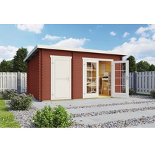 Holz Gartenhaus mit Doppeltür und Büroeinrichtung
