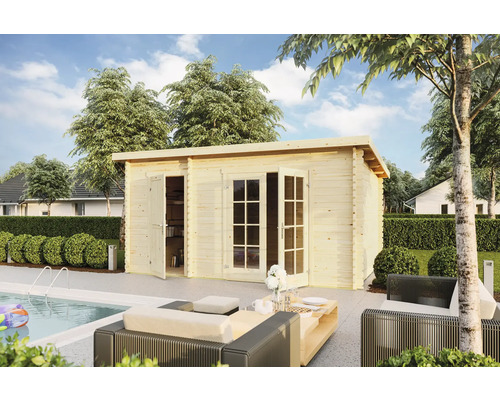 Gartenhaus Outdoor Life Belmont 2 inkl. Fußboden 465 x 318,9 cm natur