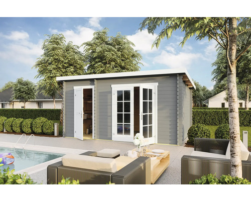 Gartenhaus Outdoor Life Belmont 2 inkl. Fußboden 465 x 318,9 cm hellgrau