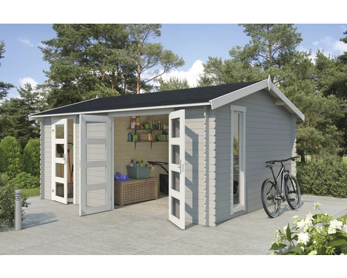 Gartenhaus Outdoor Life Carroz 2 496 x 403,4 cm hellgrau