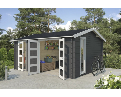 Gartenhaus Outdoor Life Carroz 2 496 x 403,4 cm carbongrau