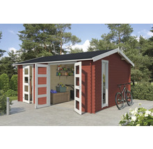 Holzgartenhaus mit Doppeltür und Fenster zur Aufbewahrung von Gartengeräten und Fahrrädern