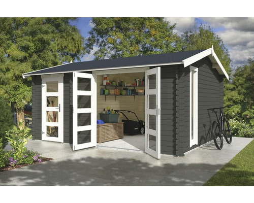 Gartenhaus Outdoor Life Carroz 2 496 x 403,4 cm graugrün