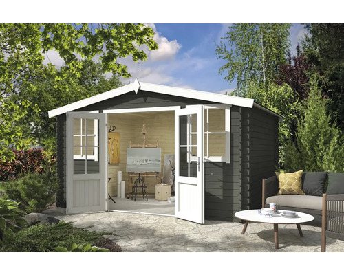 Gartenhaus Outdoor Life Dallas 410,9 x 312 cm graugrün