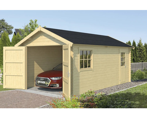 Einzelgarage Outdoor Life Dillon mit Holztor 339,9 x 580 cm natur