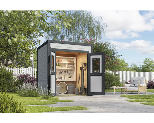 Gartenhaus Outdoor Life Felix 1 200 x 200 cm hellgrau