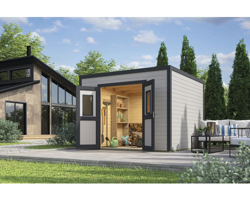 Gartenhaus Outdoor Life Felix 3 300 x 300 cm hellgrau