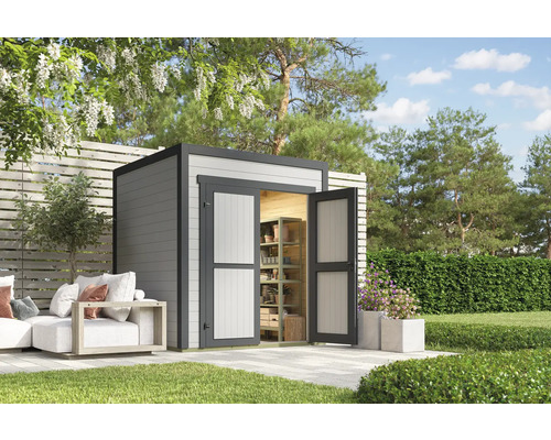 Gartenhaus Outdoor Life Fynn 1 200 x 200 cm hellgrau