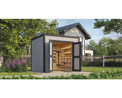 Gartenhaus Outdoor Life Fynn 2 250 x 250 cm hellgrau