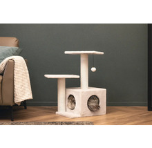 Katzenkratzbaum mit Liegeflächen und Katzenhöhle im Wohnzimmer