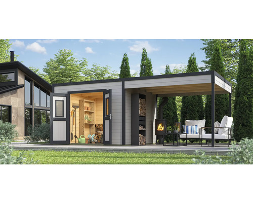 Gartenhaus mit Stauraum, Unterstand und Holzlager für den Außenbereich