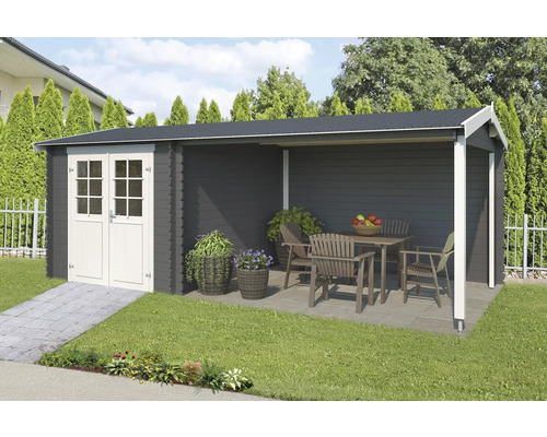Gartenhaus Outdoor Life Ivana 590 x 312,6 cm carbongrau
