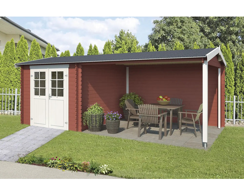 Gartenhaus Outdoor Life Ivana 590 x 312,6 cm schwedischrot