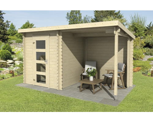 Gartenhaus Outdoor Life Jelle Plus inkl. Anbau 390 x 213,1 cm natur
