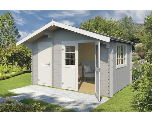 Gartenhaus Outdoor Life Keila inkl. Fußboden 426,6 x 340 cm hellgrau