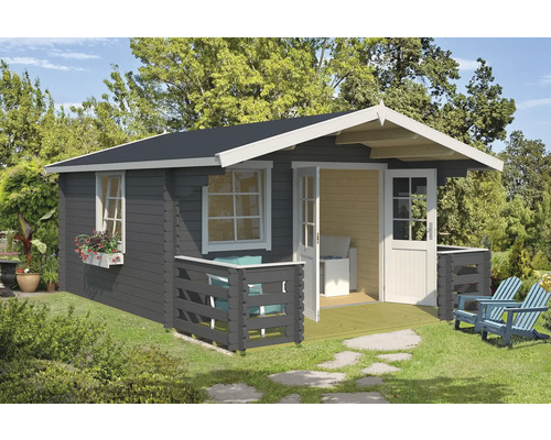 Gartenhaus Outdoor Life Luna 2 inkl. Fußboden, Terrasse, Blumenkasten 403,8 x 530 cm carbongrau Gartenhaus Outdoor Life Luna 2 inkl. Fußboden, Terrasse, Blumenkasten 403,8 x 530 cm carbongrau