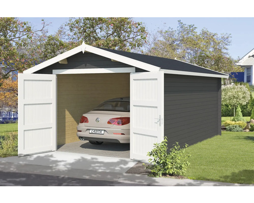 Einzelgarage Outdoor Life Mauritius mit Holztor inkl. Fußboden 381,8 x 560 cm carbongrau Einzelgarage Outdoor Life Mauritius mit Holztor inkl. Fußboden 381,8 x 560 cm carbongrau