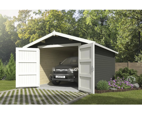 Einzelgarage Outdoor Life Mauritius mit Holztor inkl. Fußboden 381,8 x 560 cm graugrün Einzelgarage Outdoor Life Mauritius mit Holztor inkl. Fußboden 381,8 x 560 cm graugrün