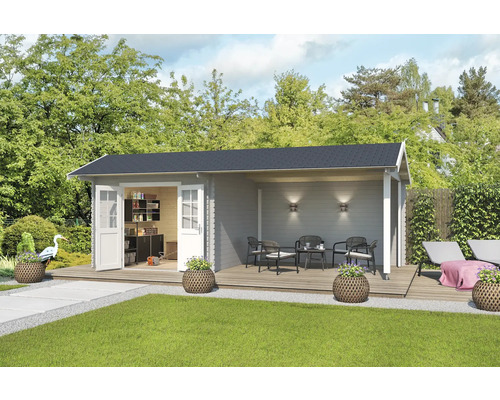 Gartenhaus Outdoor Life New York inkl. Dachanbau mit Rückwand 720 x 389,3 cm hellgrau Gartenhaus Outdoor Life New York inkl. Dachanbau mit Rückwand 720 x 389,3 cm hellgrau
