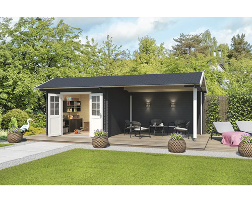 Gartenhaus Outdoor Life New York inkl. Dachanbau mit Rückwand 720 x 389,3 cm carbongrau Gartenhaus Outdoor Life New York inkl. Dachanbau mit Rückwand 720 x 389,3 cm carbongrau