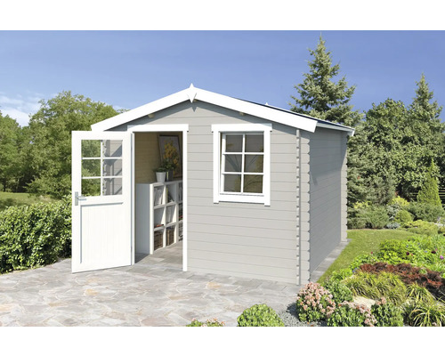 Gartenhaus Outdoor Life Nina 307,2 x 195 cm hellgrau