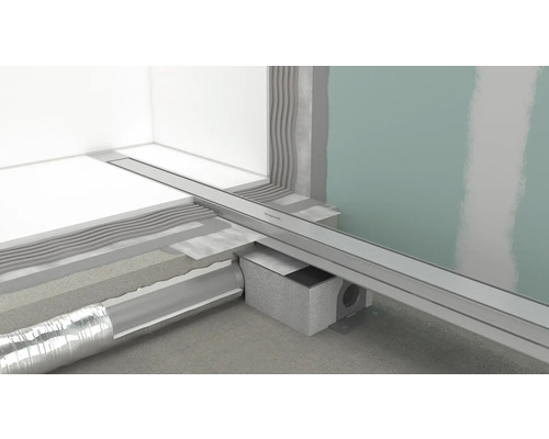 Badezimmer Aufbau mit Duschrinne