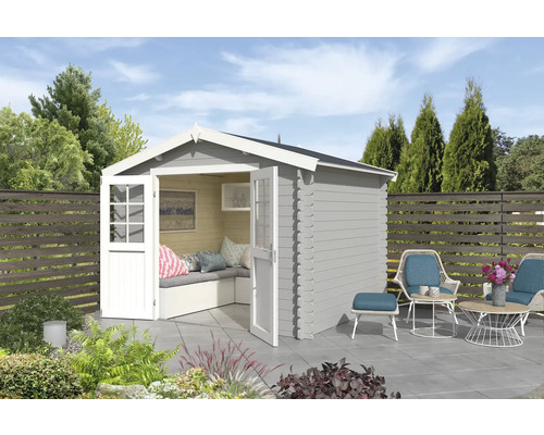 Gartenhaus Outdoor Life Norah 307,2 x 250 cm hellgrau