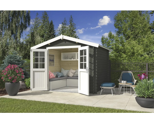 Gartenhaus Outdoor Life Norah 307,2 x 250 cm graugrün