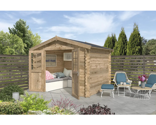 Gartenhaus Outdoor Life Norah 307,2 x 250 cm braun imprägniert