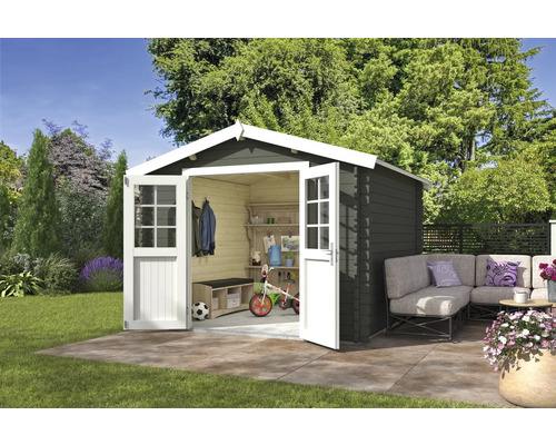 Gartenhaus Outdoor Life Norah 307,2 x 295 cm graugrün