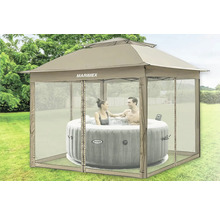 Marimex Pavillon mit Intex Whirlpool und zwei Personen im Garten