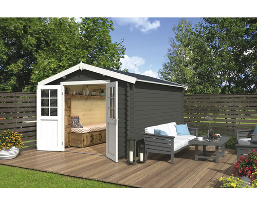 Gartenhaus Outdoor Life Norah 307,2 x 400 cm graugrün
