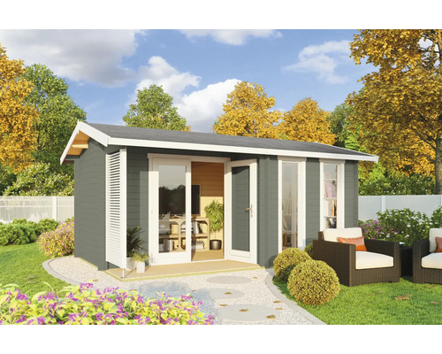 Gartenhaus Outdoor Life Riverside inkl. Fußboden 540 x 357,1 cm graugrün