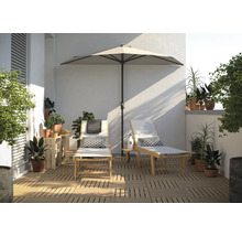 Sonnenliege GARDEN PLACE Linda 195 x 63 x 40 cm natur aus robustem Akazienholz, Rückenlehne verstellbar, Klappfunktion für platzsparende Lagerung, mit Rollen, inkl. ausziehbarer Beistelltisch
