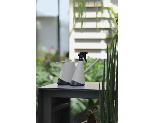 Gießkanne und Pflanzensprüher auf einem Tisch