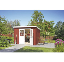 Garten mit Gartenhaus, Gartenmöbeln und Gartengeräten