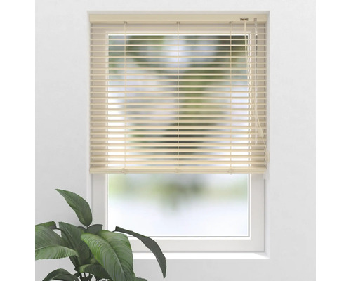 Fenster mit horizontalen Jalousien zur Lichtregulierung